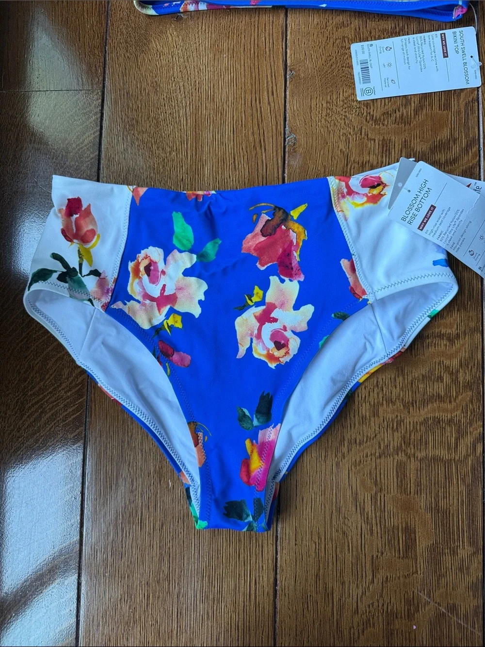 Athleta Blue Floral High-Waist Bikini Set NWT size small